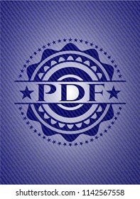 PDF emblem with jean background