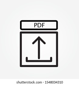 PDF file apload icon. Document text, symbol web format information, vector illustration