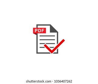 PDF File Document With Check Mark Icon Vector Logo Template
