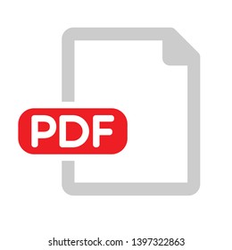 PDF file document icon. Download pdf button. PDF file extension symbol. Copy files, PDF web icon. Vector