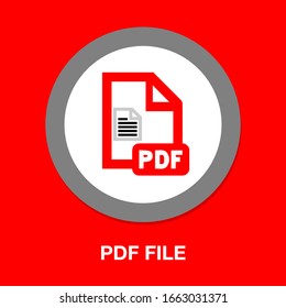 PDF file document icon. Download pdf button