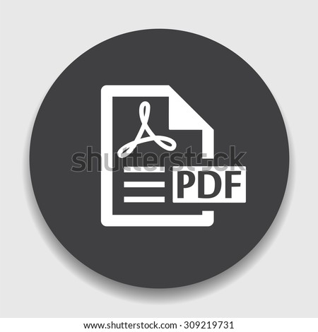 PDF file document icon. Download pdf button