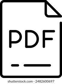 Pdf file document icon. simple vector illustration editable stroke.