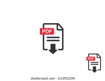PDF file download icon. Document text, symbol web. Document icon set