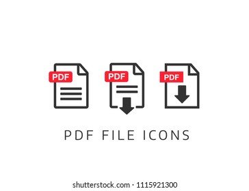 PDF file download icon. Document text, symbol web format information