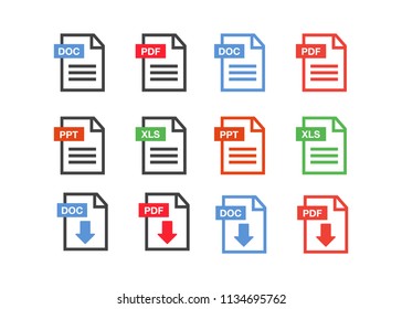 PDF File download icon. Document text, symbol web format information. Pdf icon