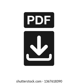 PDF file download icon. File download icon. Document text, symbol web format information