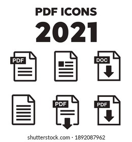 PDF File download icon. Document text, symbol web format information. Pdf icon