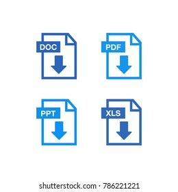 PDF file download icon. Document text, symbol web. Document icon set