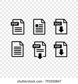 PDF file download icon. Document text, symbol web format information