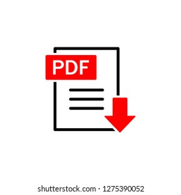 PDF file Download icon. Editable vector stroke 64x64 Pixel. 