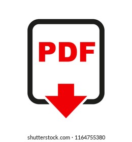 Pdf file download icon. The PDF icon. File format symbol flat – stock vector