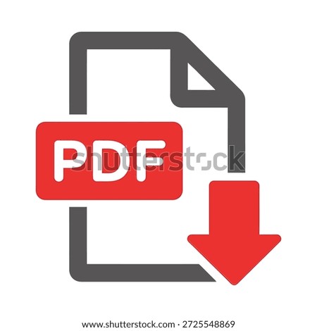 pdf file download icon with red arrow and label