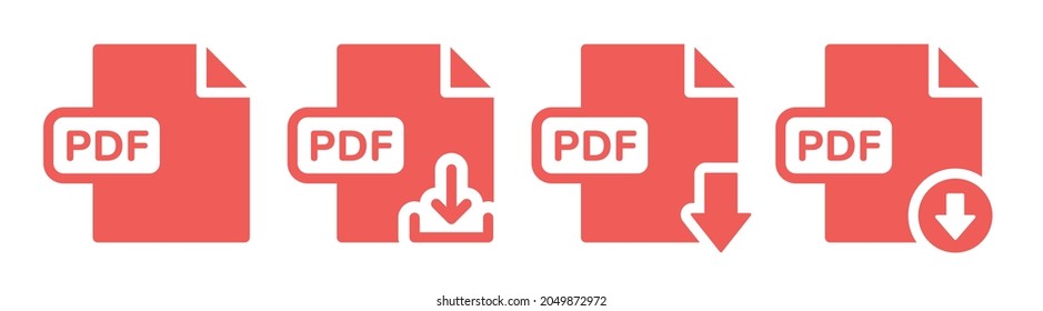 PDF file download icon set.