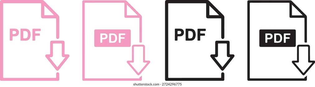 Conjunto de iconos de Descarga de archivo PDF