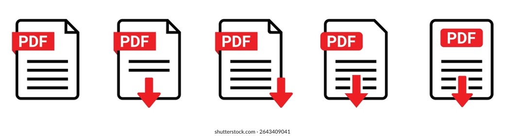 Pdf file download icon. The PDF icon. Pdf file download icon vector