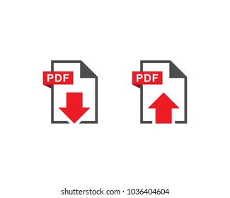 PDF File Download And Upload Document Icon Vector Logo Template