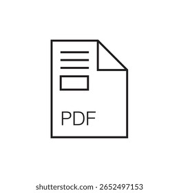 pdf ícone de extensão de arquivo outline traçado editável eps 