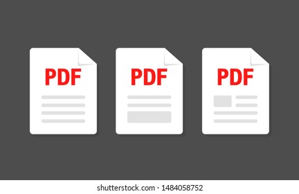 PDF file flat icon illustration. Vector icon.