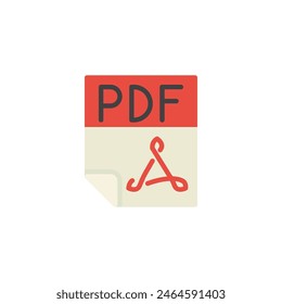 PDF file flat icon, vector sign, colorful pictogram isolated on white. Symbol, logo illustration. Flat style design