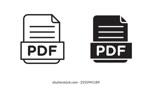 PDF file flat simple vector symbols illustration.