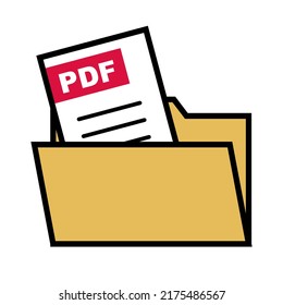 PDF file and folder icons. Vectors.