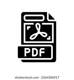 pdf file format document glyph icon vector. pdf file format document sign. isolated symbol illustration