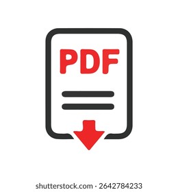 PDF file format icon. PDF file download symbols. Format for texts. Vector illustration eps 10
