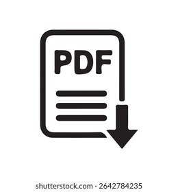 PDF file format icon. PDF file download symbols. Format for texts. Vector illustration eps 10