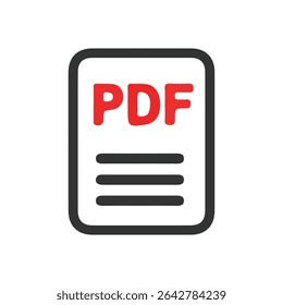 PDF file format icon. PDF file download symbols. Format for texts. Vector illustration eps 10