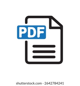 PDF file format icon. PDF file download symbols. Format for texts. Vector illustration eps 10