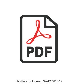 PDF file format icon. PDF file download symbols. Format for texts. Vector illustration eps 10