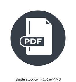 PDF File Format Icon. PDF extension filled icon.