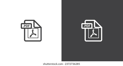 PDF file format icon. Format information, Document icon, PDF file document type simple black style symbol sign for apps and website, vector illustration