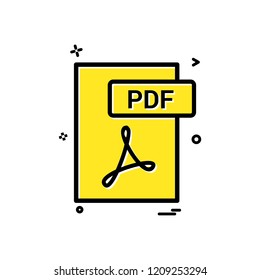pdf file format icon vector design
