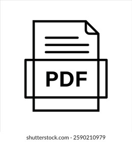 PDF file format icon, vector illustration