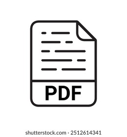 Symbole für das PDF-Dateiformat festgelegt. Symbole zum Herunterladen von PDF-Dateien. Format für Texte, Bilder, Vektorbilder, Videos, interaktive Formulare - Stock-Vektor. PDF