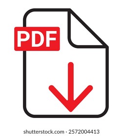 PDF file format icons set. PDF file download symbols.