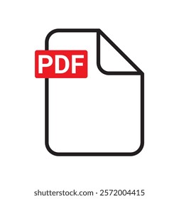 PDF file format icons set. PDF file download symbols.