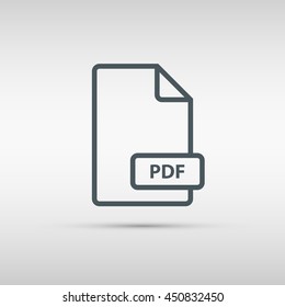 PDF file format line icon. Vector illustration.