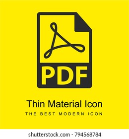 PDF file format symbol bright yellow material minimal icon or logo design