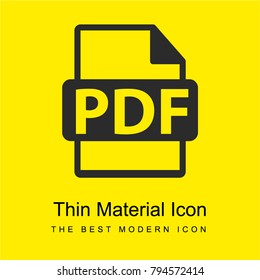 Pdf file format symbol bright yellow material minimal icon or logo design