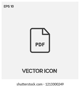 PDF file format vector icon illustration.Flat PDF file format symbol icon vector for web and mobile application isolated on light backround.Premium quality.