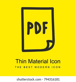 Pdf File Hand Drawn Symbol Bright Yellow Material Minimal Icon Or Logo Design