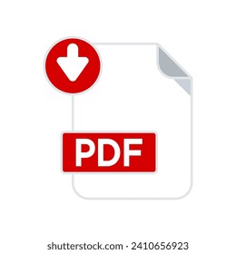 icono de archivo pdf de la plantilla vectorial de diseño de estilo de color