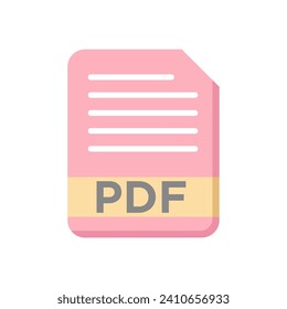 icono de archivo pdf de la plantilla vectorial de diseño de estilo de color