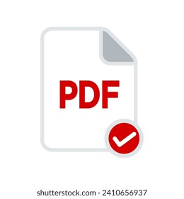 icono de archivo pdf de la plantilla vectorial de diseño de estilo de color