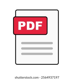 PDF file icon. PDF data icon. Vector.