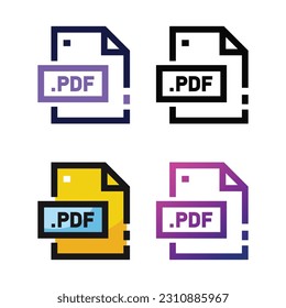 PDF-Datei-Icon-Design in vier Varianten