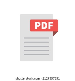 PDF file icon. Electronic documents. Editable vectors.